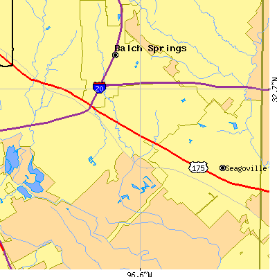 Zip code 75253 close-up map