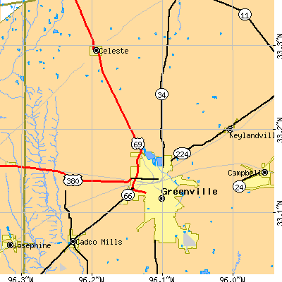Zip code 75401 close-up map