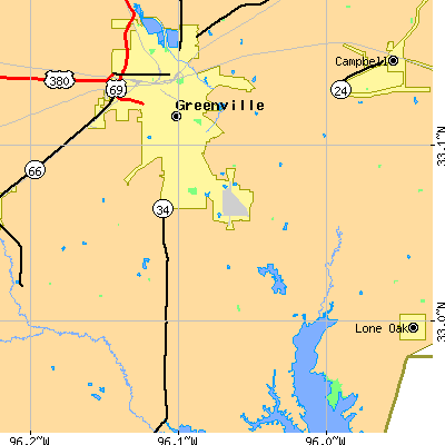 Zip code 75402 close-up map