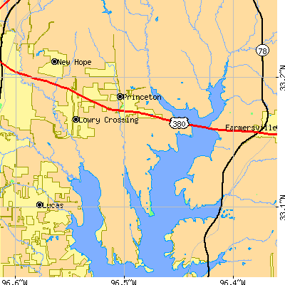 Zip code 75407 close-up map