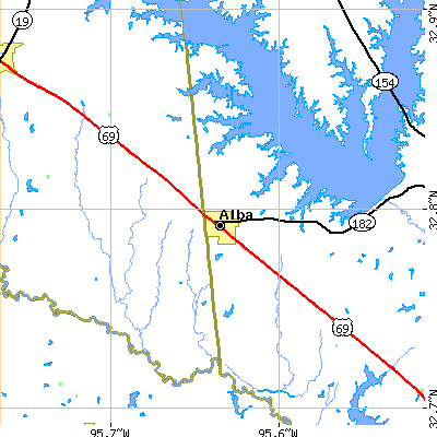 Zip code 75410 close-up map