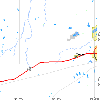 Zip code 75421 close-up map