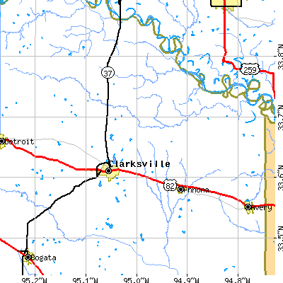 Zip code 75426 close-up map