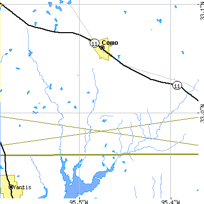 Zip code 75431 close-up map