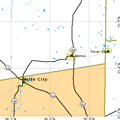 Zip code 75449 close-up map