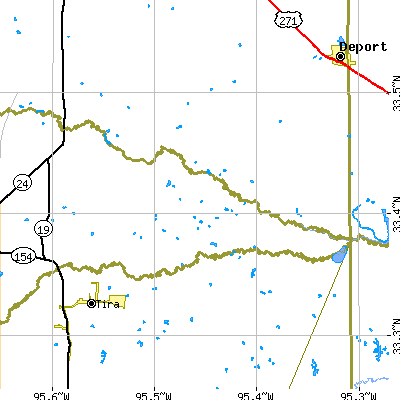 Zip code 75450 close-up map