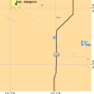 Zip code 93627 close-up map