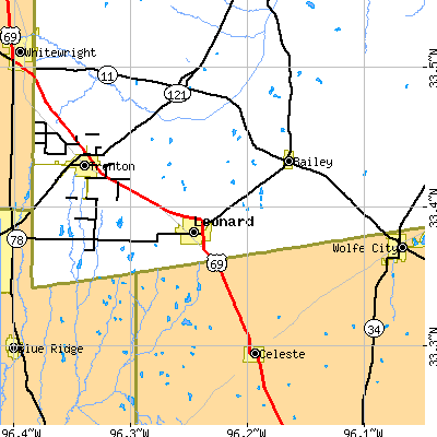 Zip code 75452 close-up map