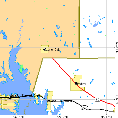 Zip code 75453 close-up map