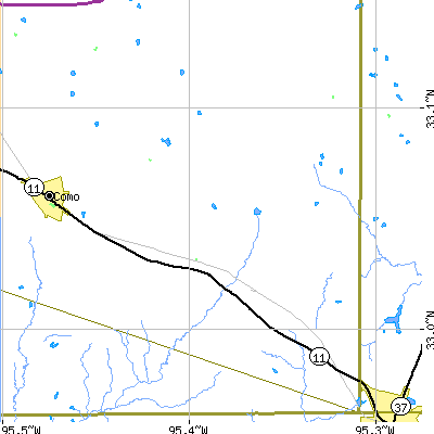 Zip code 75471 close-up map