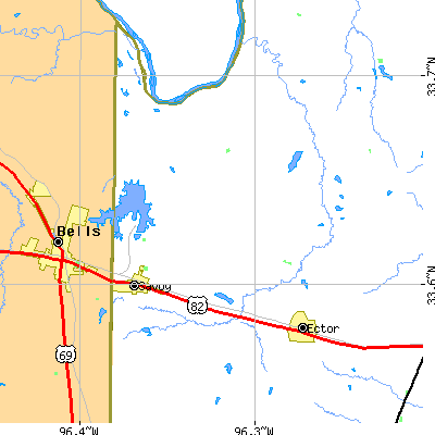 Zip code 75479 close-up map
