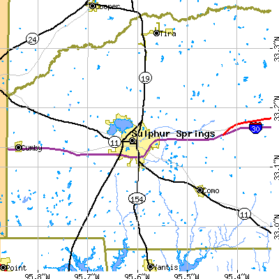 Zip code 75482 close-up map
