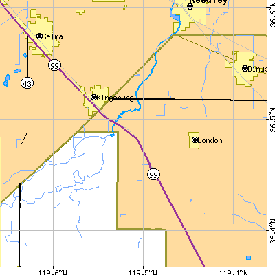 Zip code 93631 close-up map