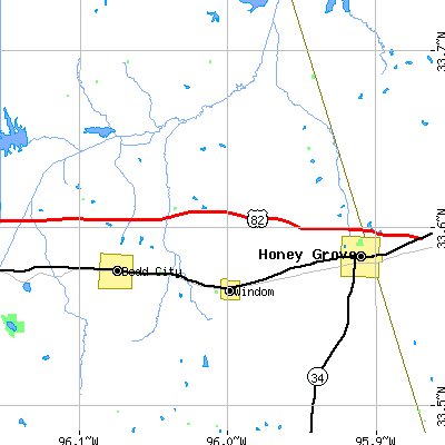 Zip code 75492 close-up map