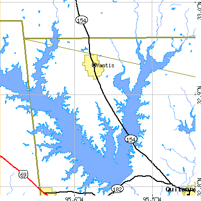 Zip code 75497 close-up map