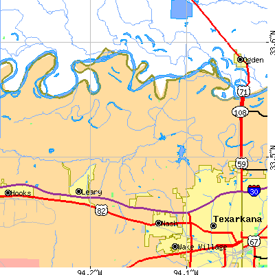 Zip code 75503 close-up map