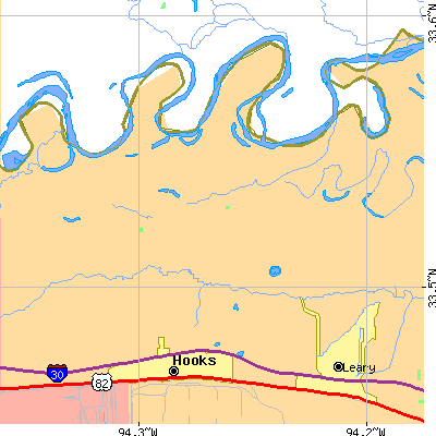Zip code 75561 close-up map