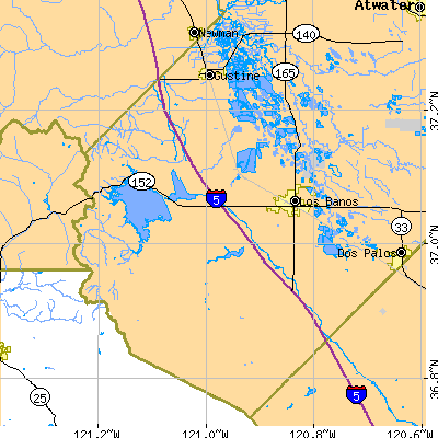 Zip code 93635 close-up map