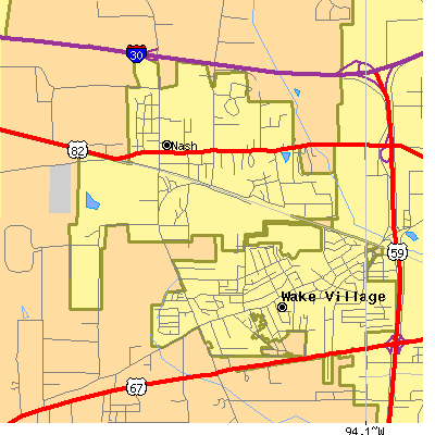 Zip code 75569 close-up map