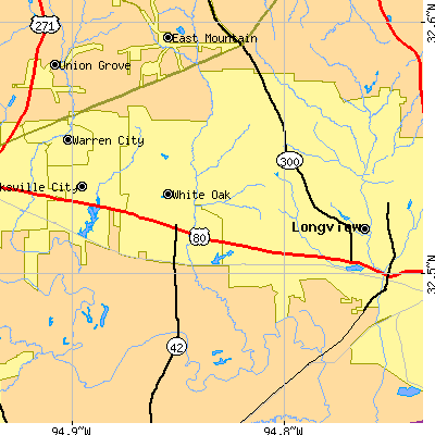 Zip code 75604 close-up map