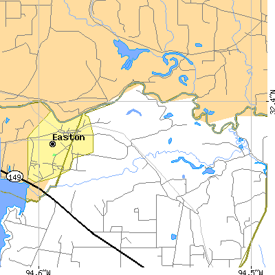 Zip code 75641 close-up map