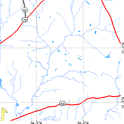 Zip code 75667 close-up map