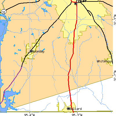 Zip code 75703 close-up map