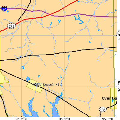 Zip code 75705 close-up map