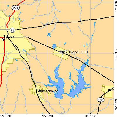 Zip code 75707 close-up map