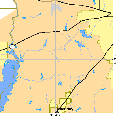 Zip code 75709 close-up map