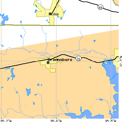 Zip code 75756 close-up map