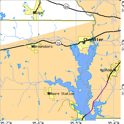 Zip code 75758 close-up map