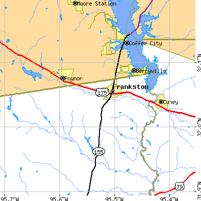 Zip code 75763 close-up map