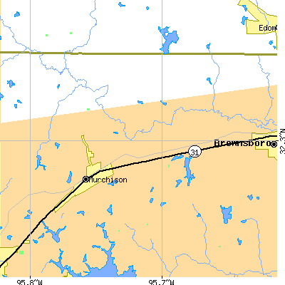 Zip code 75778 close-up map