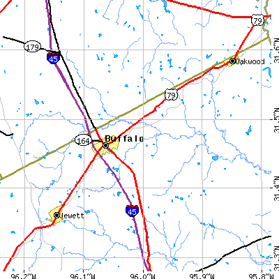 Zip code 75831 close-up map