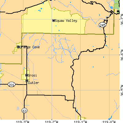 Zip code 93647 close-up map