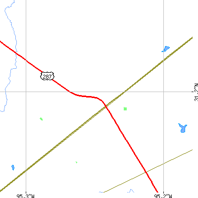 Zip code 75856 close-up map