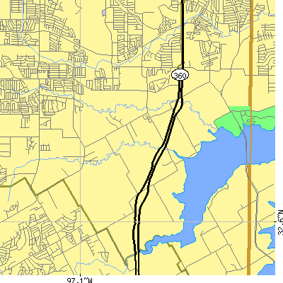 Zip code 76002 close-up map