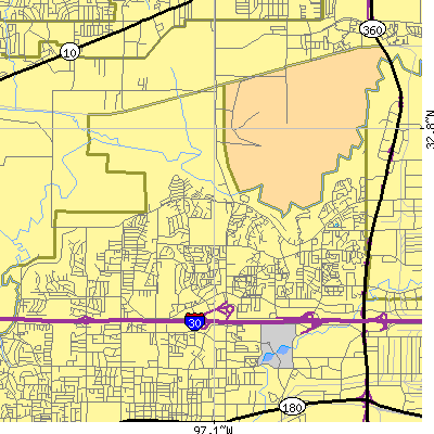 Zip code 76006 close-up map
