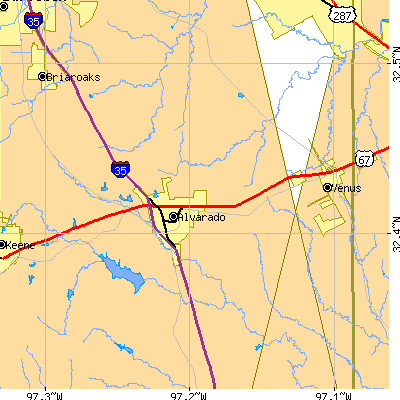 Zip code 76009 close-up map
