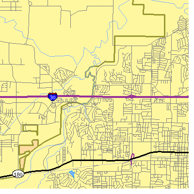 Zip code 76012 close-up map
