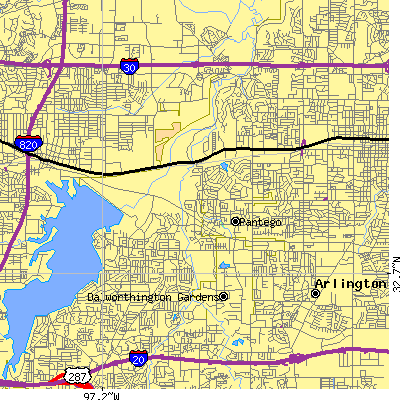 Zip code 76013 close-up map