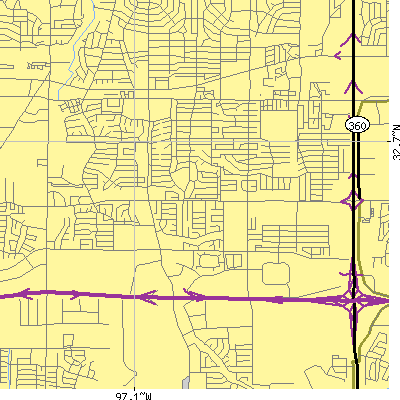 Zip code 76014 close-up map
