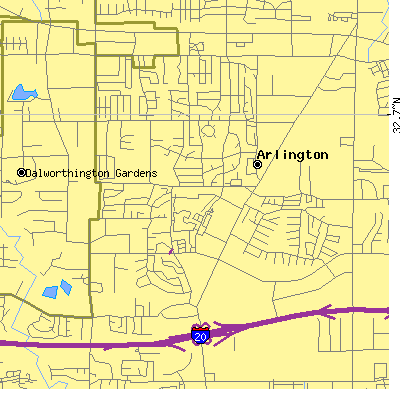 Zip code 76015 close-up map