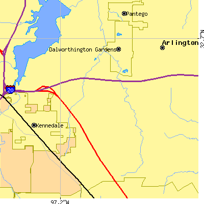 Zip code 76017 close-up map