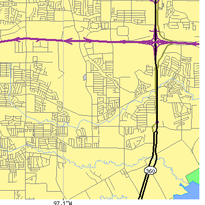 Zip code 76018 close-up map