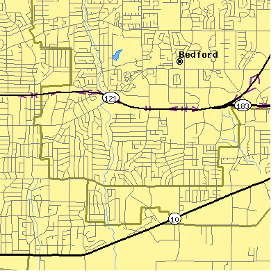 Zip code 76022 close-up map