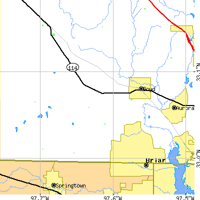 Zip code 76023 close-up map