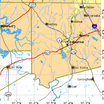 Zip code 76031 close-up map