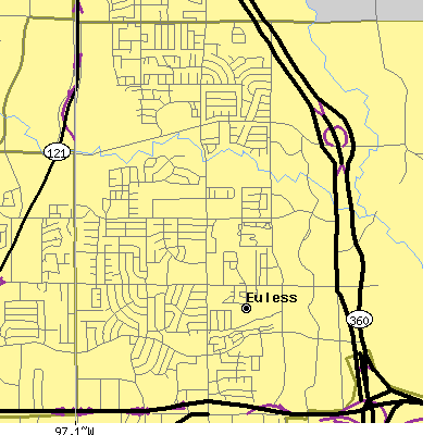 Zip code 76039 close-up map